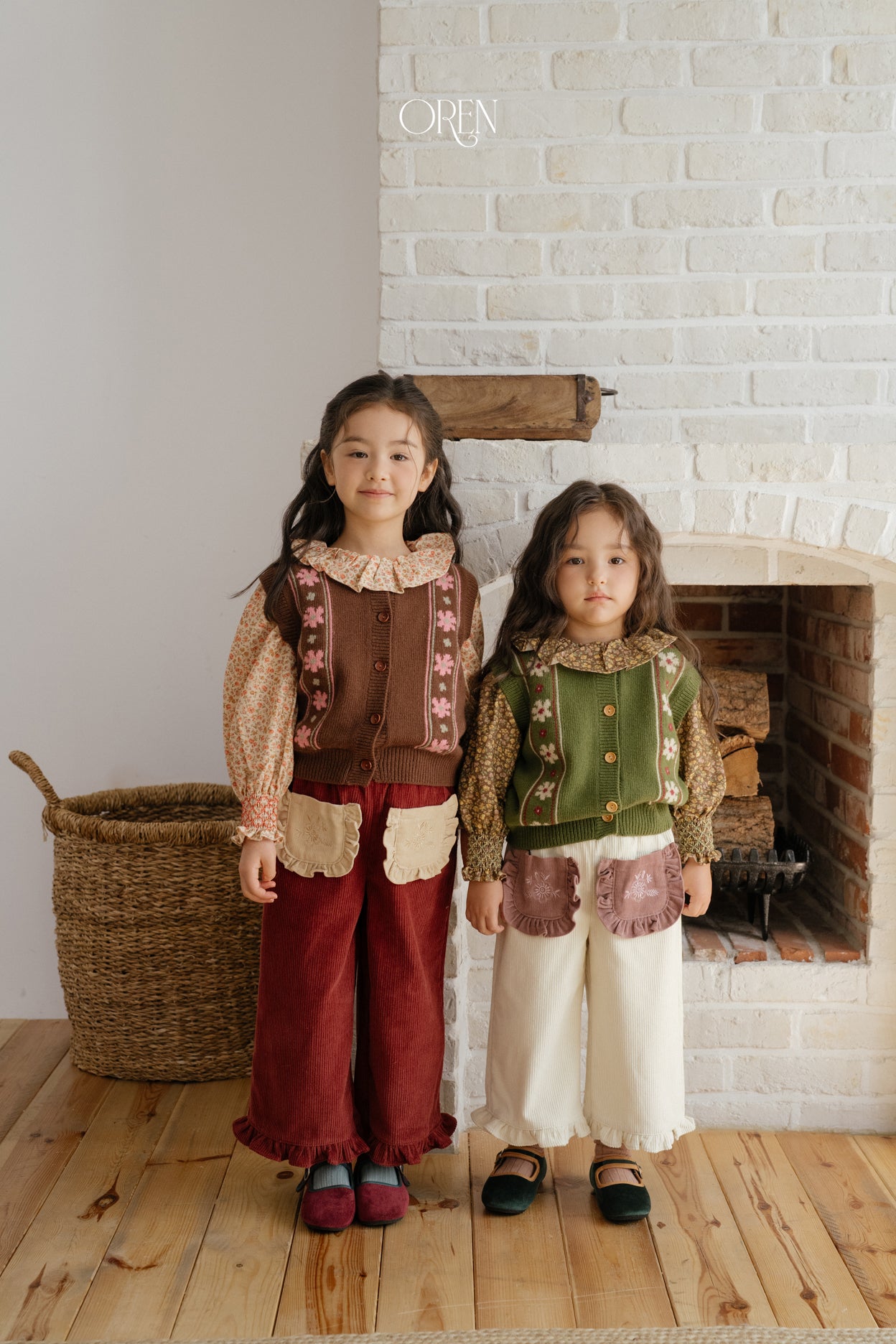 [OREN] Berte fleur knit vest