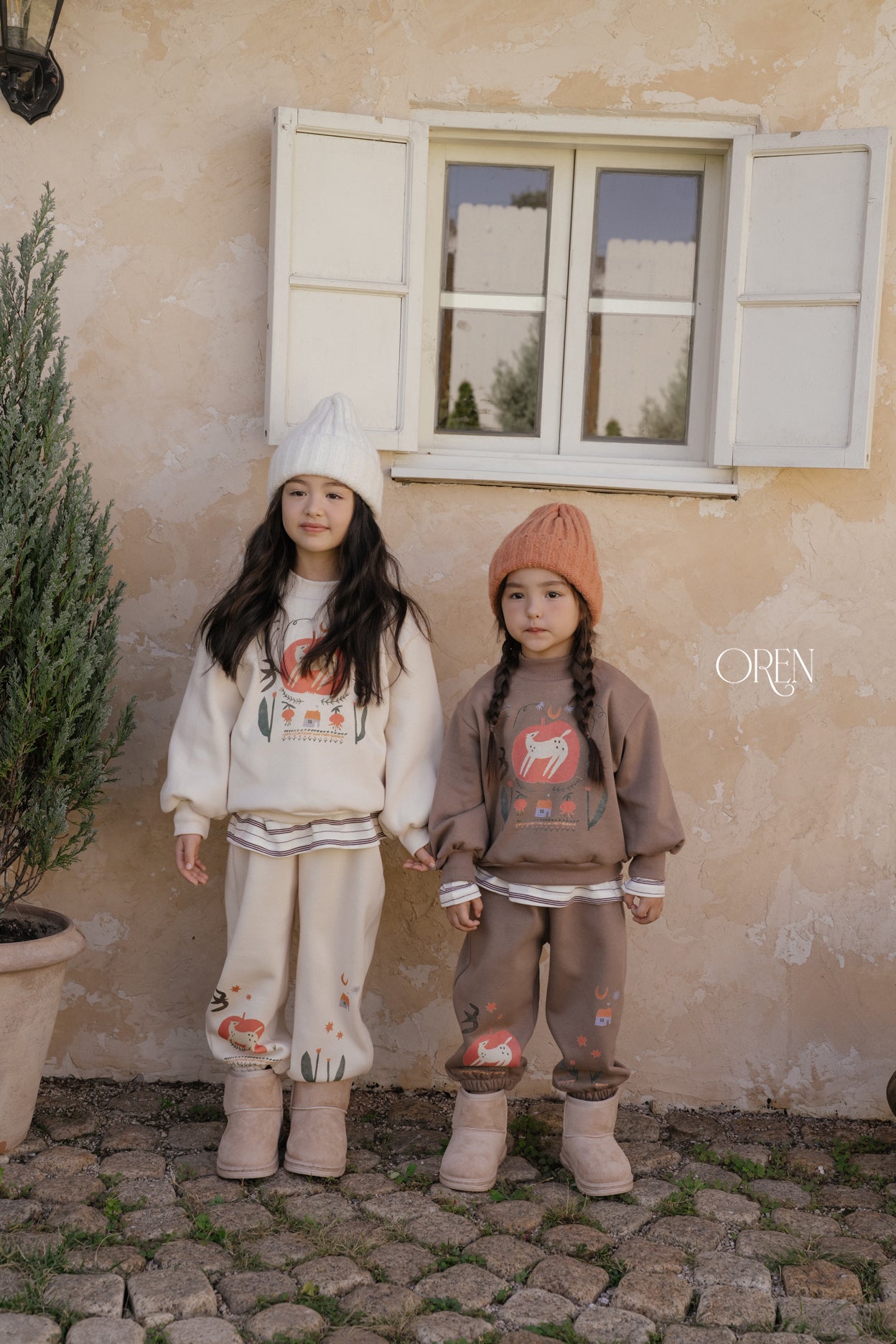 [OREN] Romi garden brushed sweatshirt set