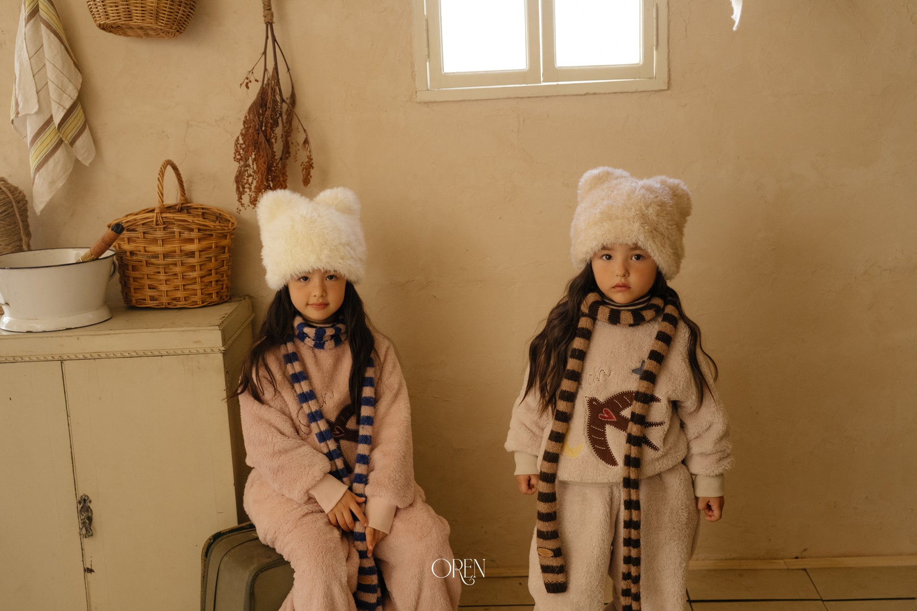 [OREN] Ambre stripe muffler(kids&adult)