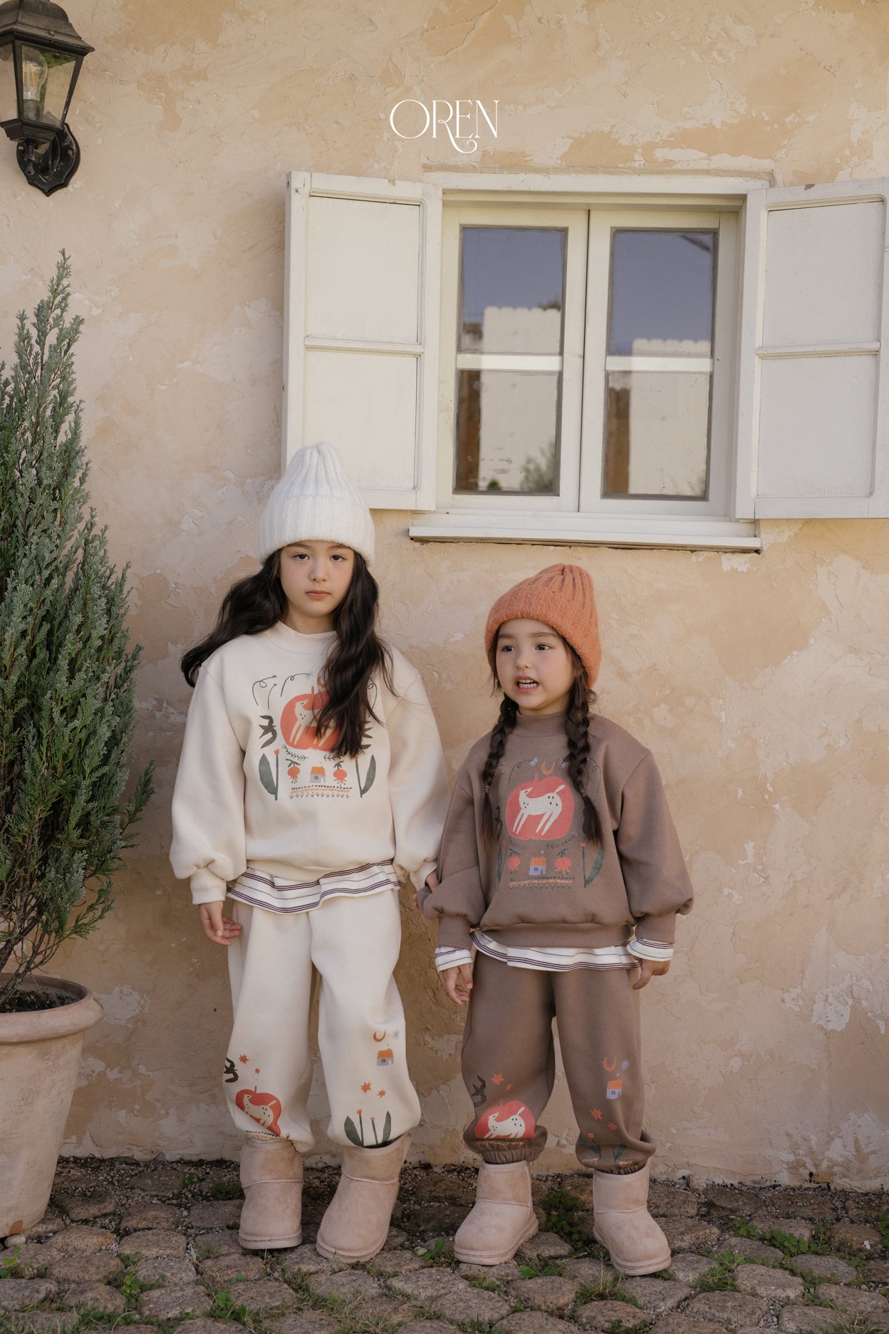 [OREN] Romi garden brushed sweatshirt set