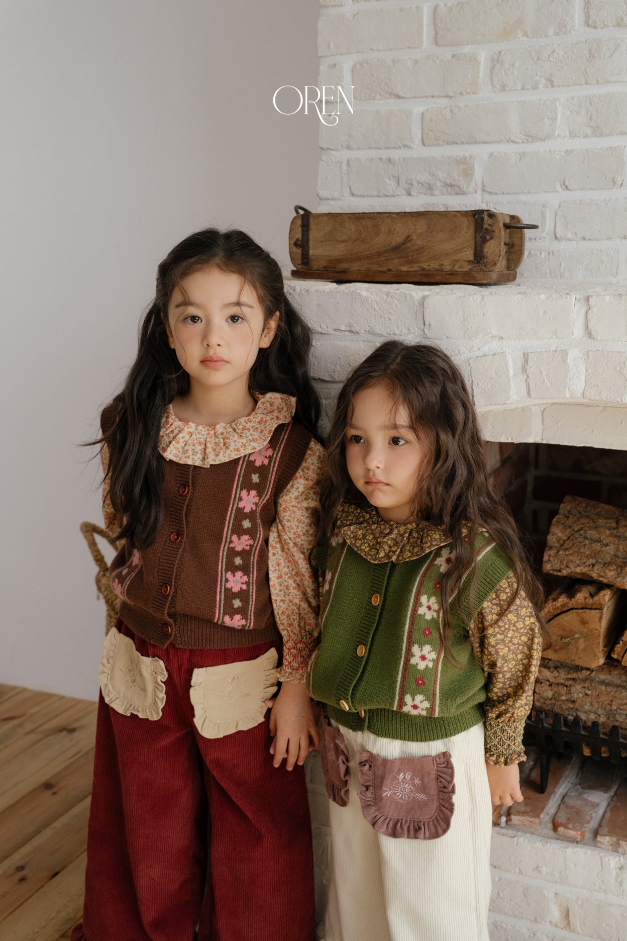 [OREN] Berte fleur knit vest