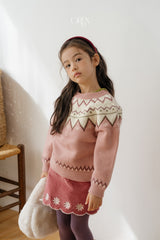 [OREN] Bella embroidery culotte pants