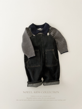 Clip denim overalls