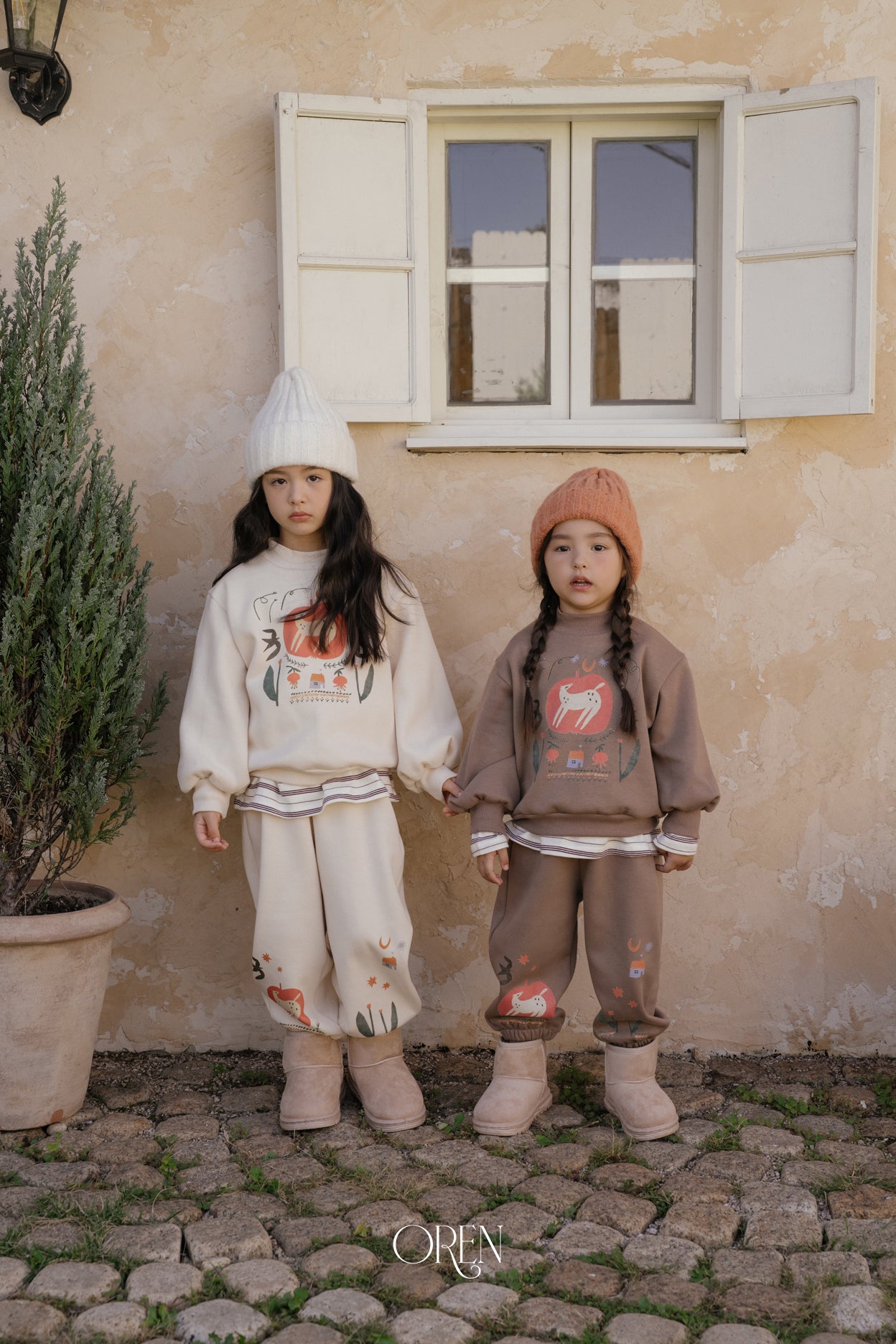 [OREN] Romi garden brushed sweatshirt set