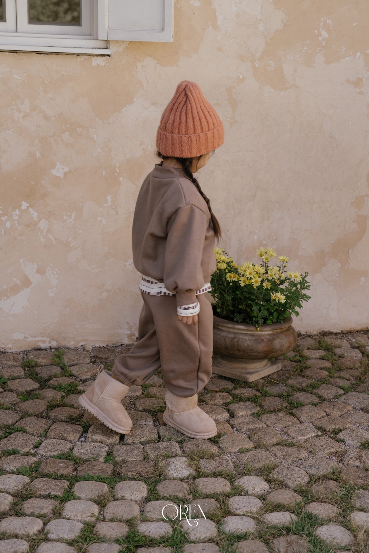[OREN] Romi garden brushed sweatshirt set