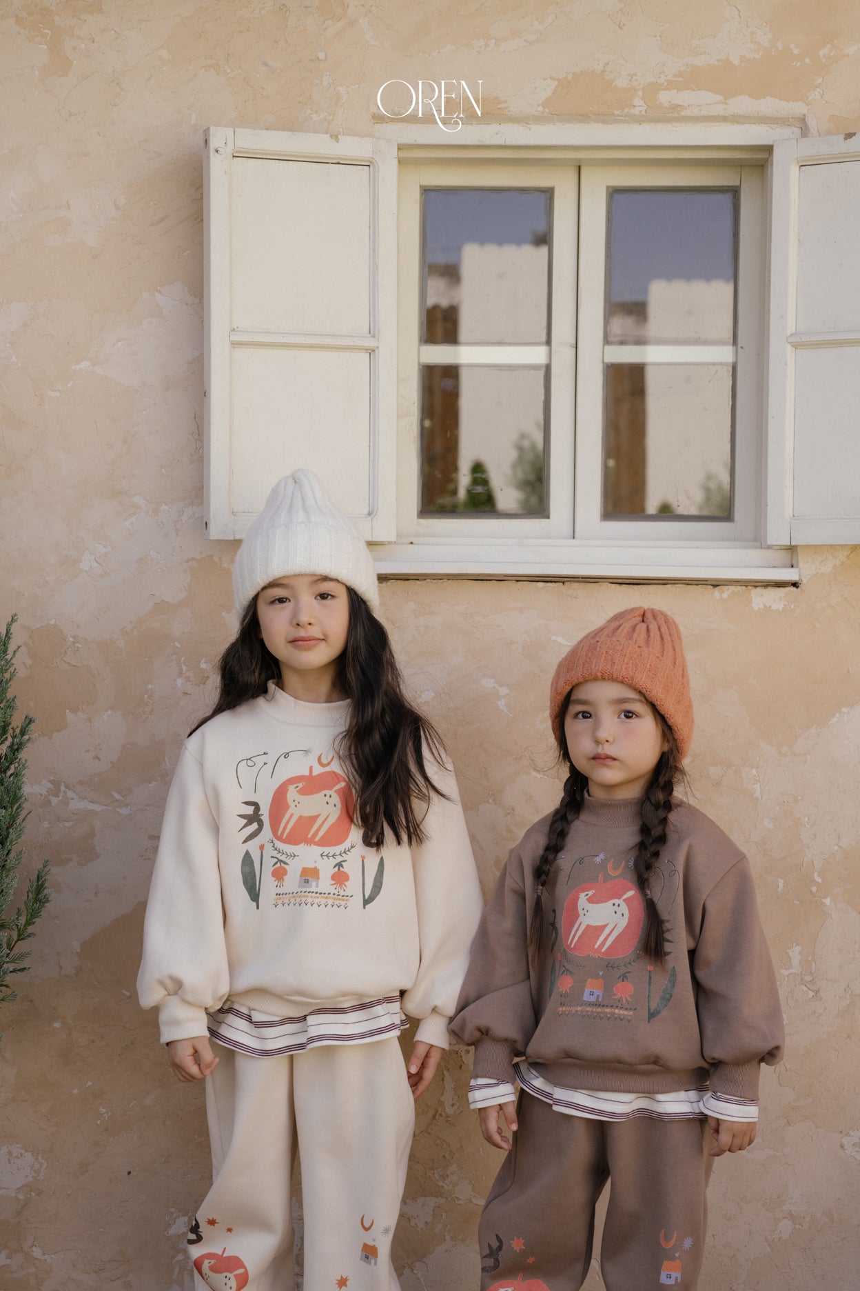 [OREN] Romi garden brushed sweatshirt set