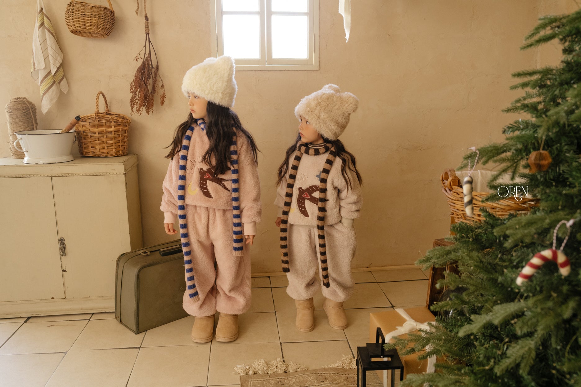[OREN] Ambre stripe muffler(kids&adult)