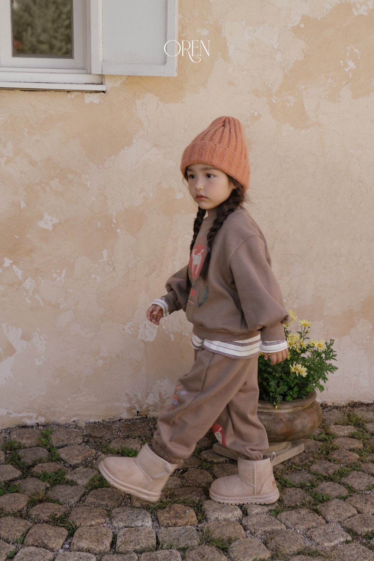 [OREN] Romi garden brushed sweatshirt set