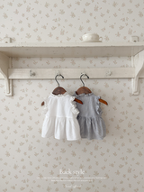 Layered ribbon frill one-piece (baby)