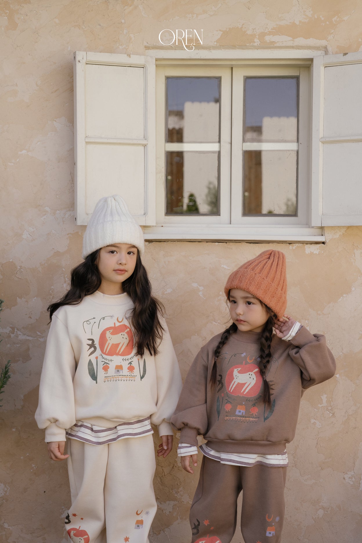 [OREN] Romi garden brushed sweatshirt set