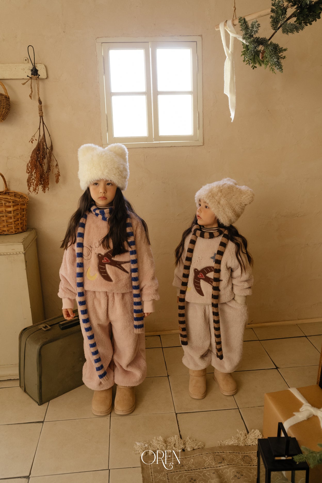 [OREN] Ambre stripe muffler(kids&adult)