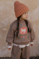 [OREN] Romi garden brushed sweatshirt set