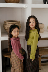 [OREN] Blooming frill picot tee