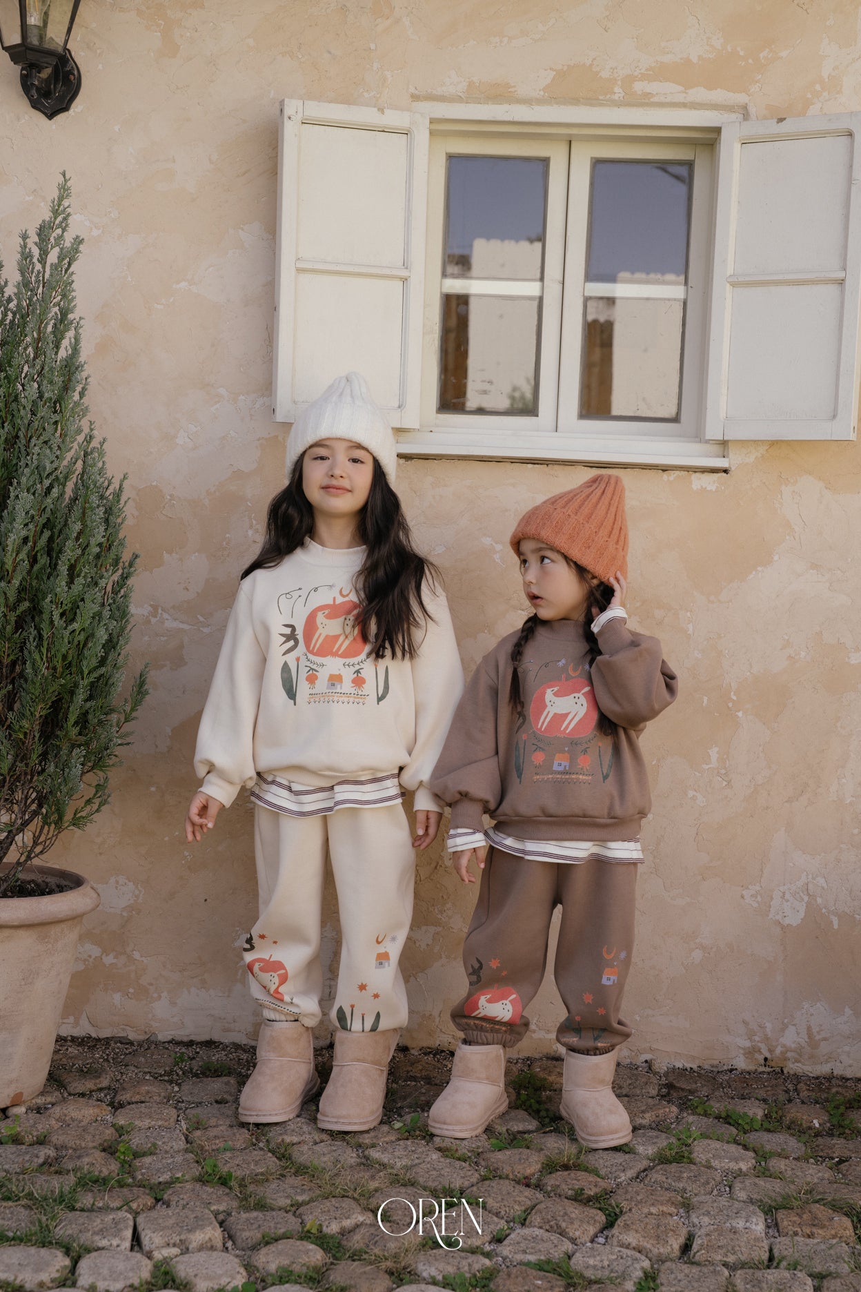 [OREN] Romi garden brushed sweatshirt set