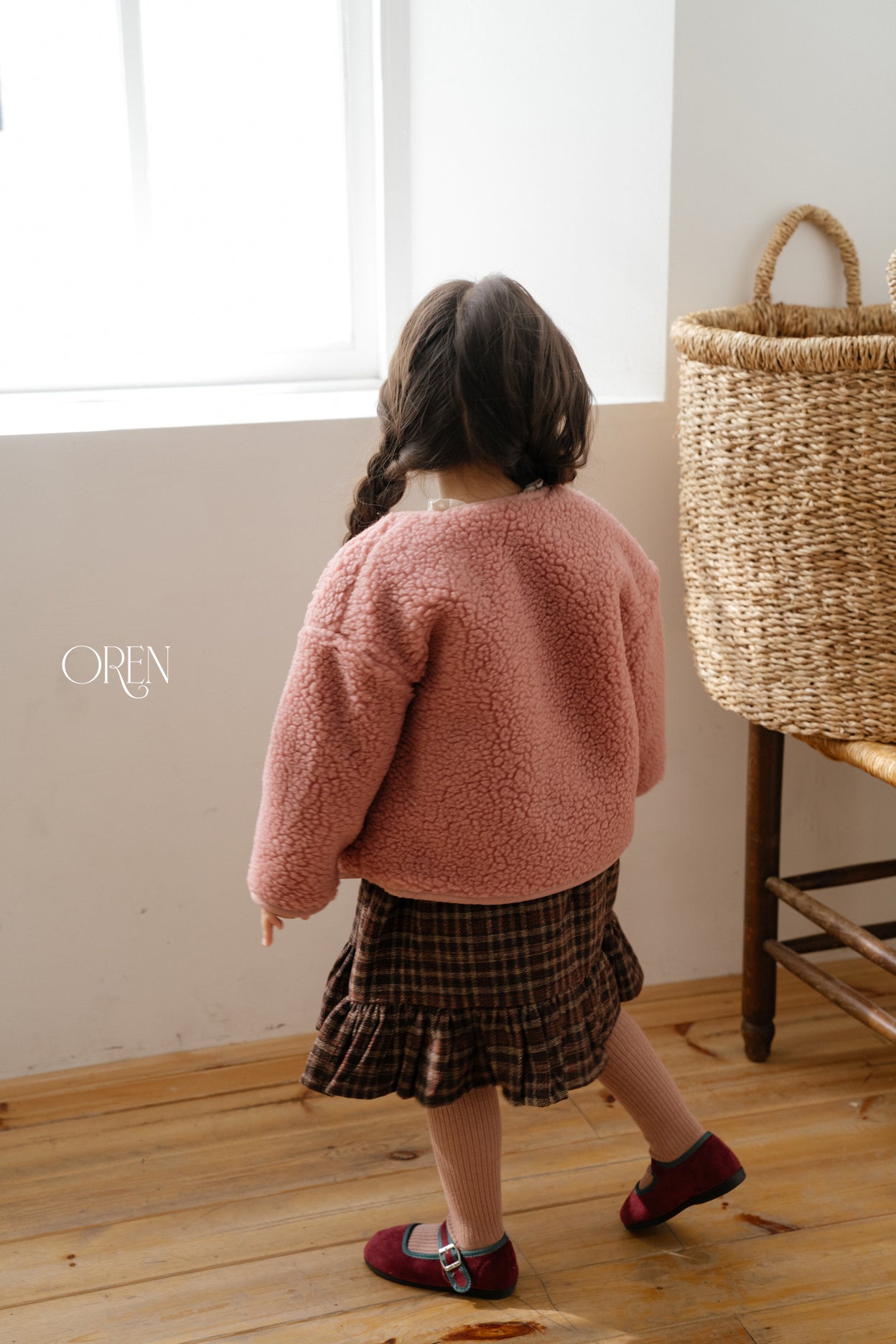[OREN] Velour rib tights