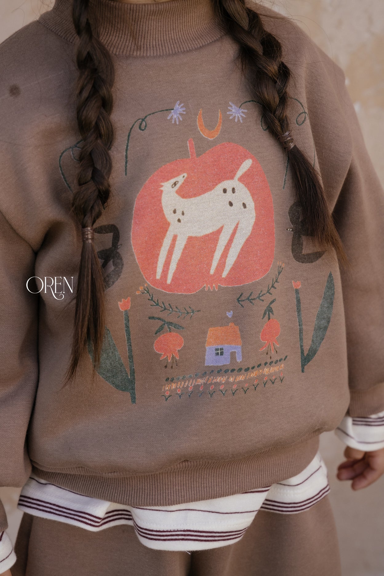 [OREN] Romi garden brushed sweatshirt set