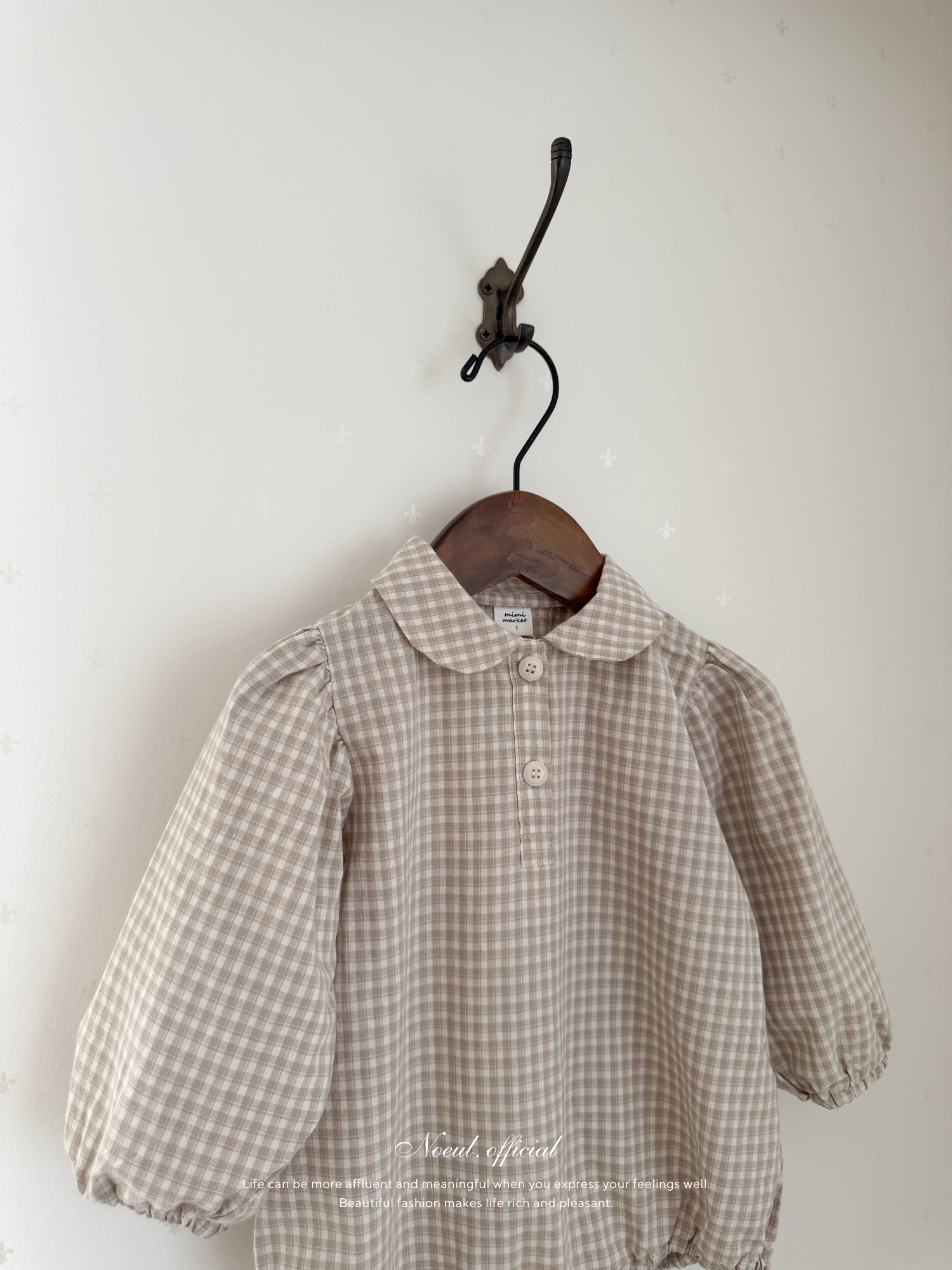 Sunny check collar rompers