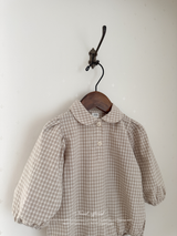 Sunny check collar rompers