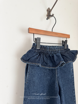 Frill denim pants