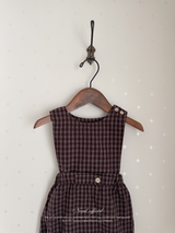 Kuku check suspender suit