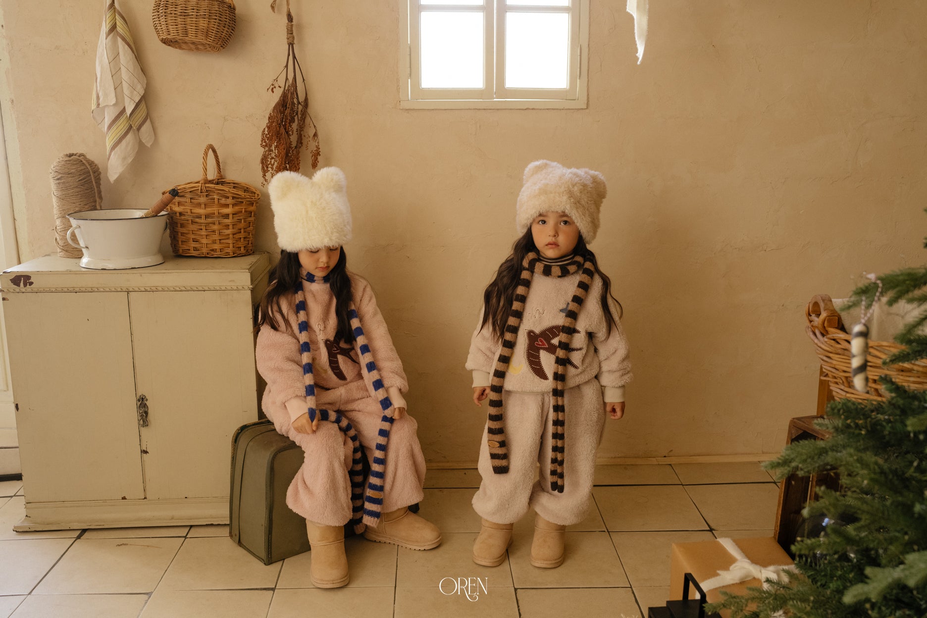 [OREN] Mongle bear sweatshirt set