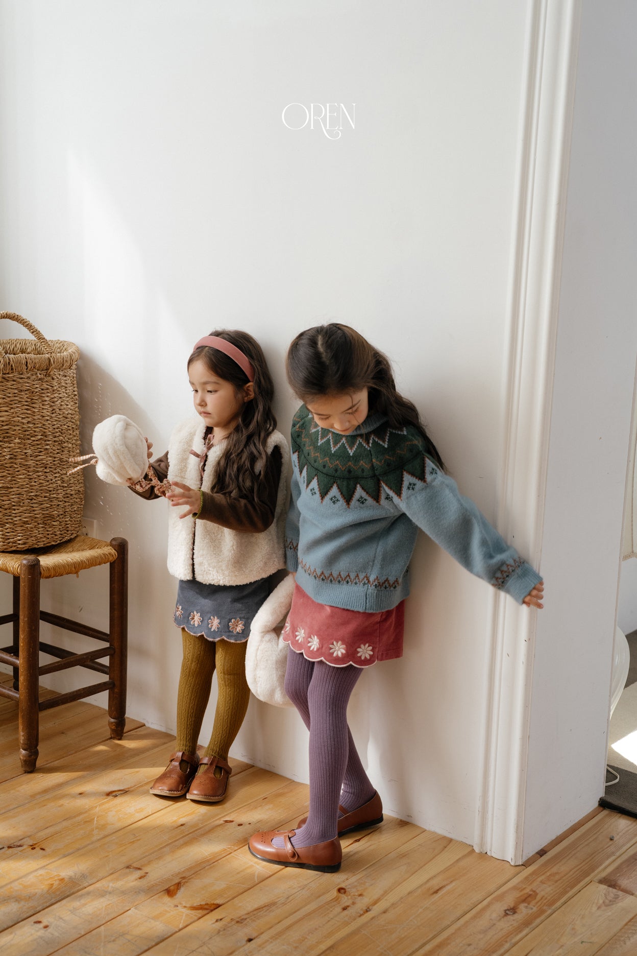 [OREN] Bella embroidery culotte pants