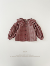 *Noeul.made* Check collar blouse