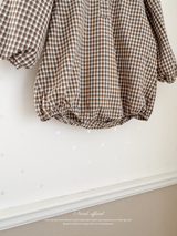 Sunny check collar rompers