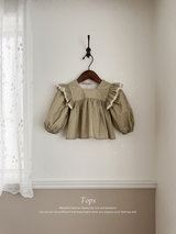 Dot frill blouse & bloomer set