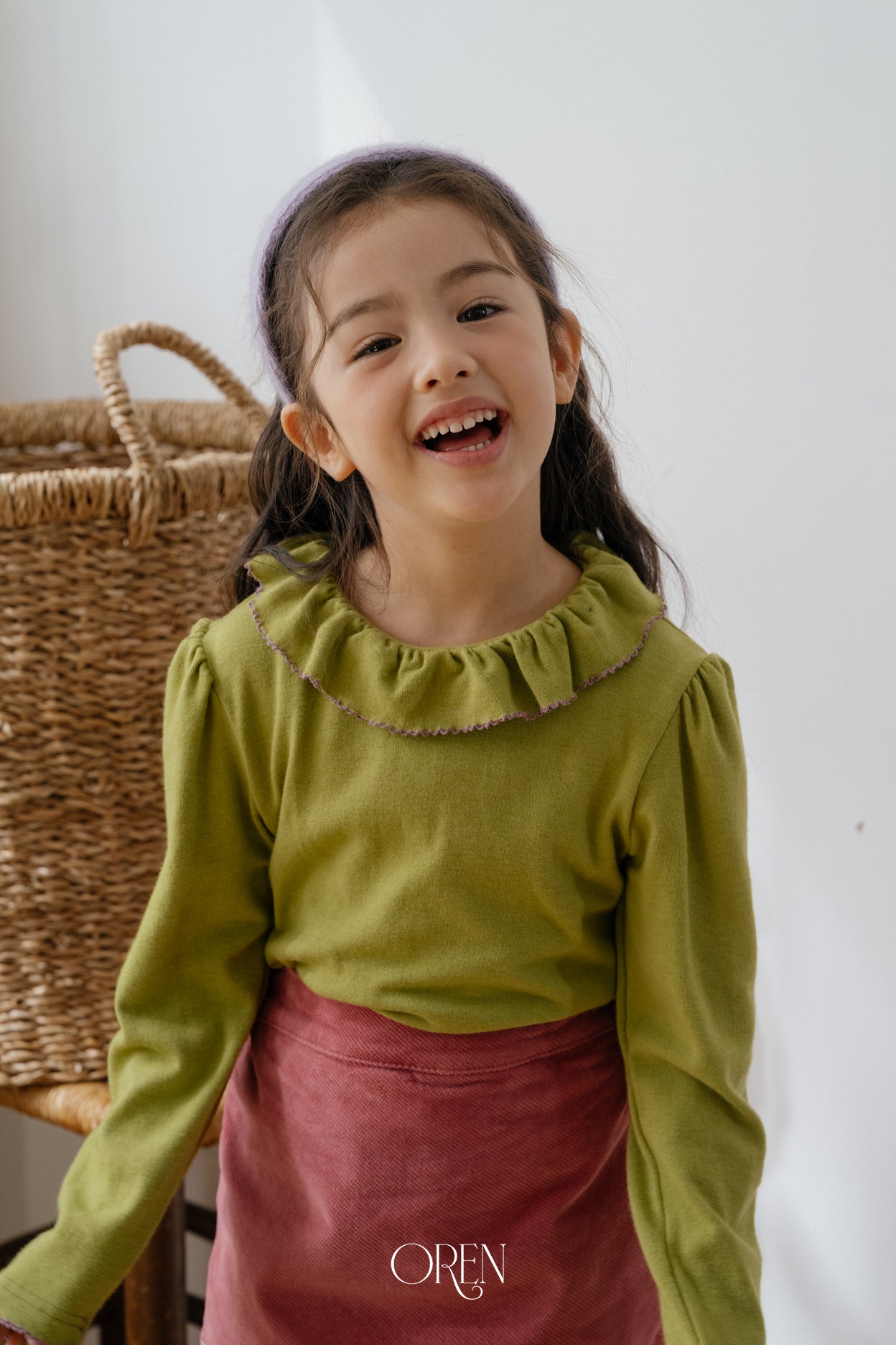 [OREN] Blooming frill picot tee