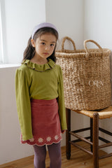 [OREN] Blooming frill picot tee