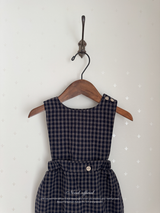 Kuku check suspender suit