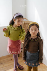 [OREN] Blooming frill picot tee