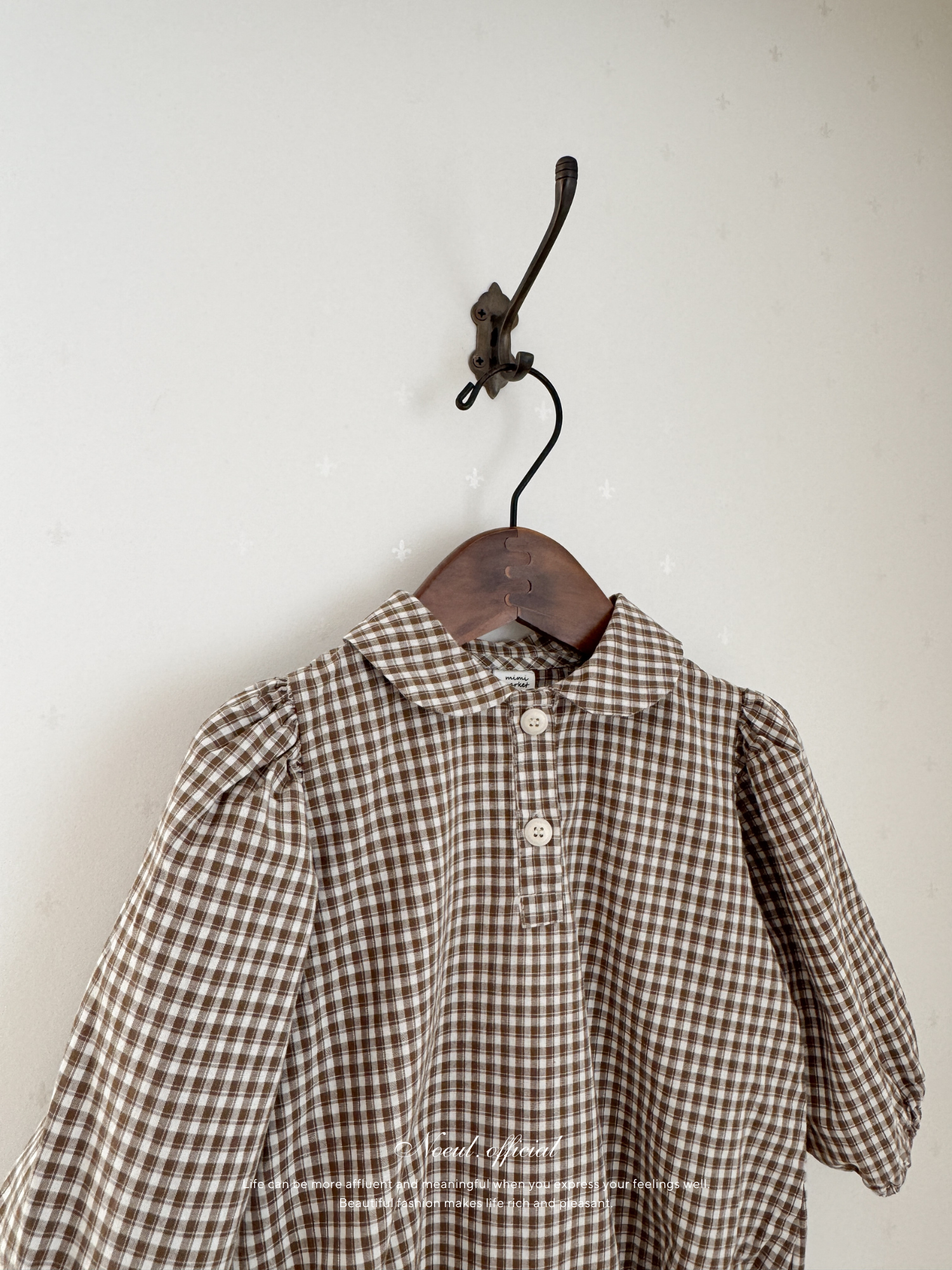 Sunny check collar rompers