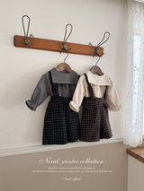 Miel check suspender pants