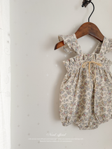 Garden frill ribbon rompers