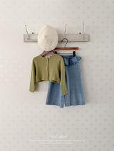 Frill denim pants