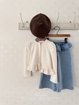 Puff frill cardigan