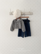 Frill denim pants