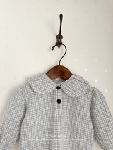 Check balloon blouse