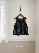 Check frill one-piece