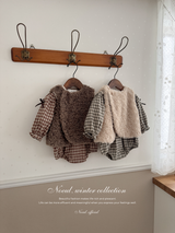 Frill check collar rompers (baby)