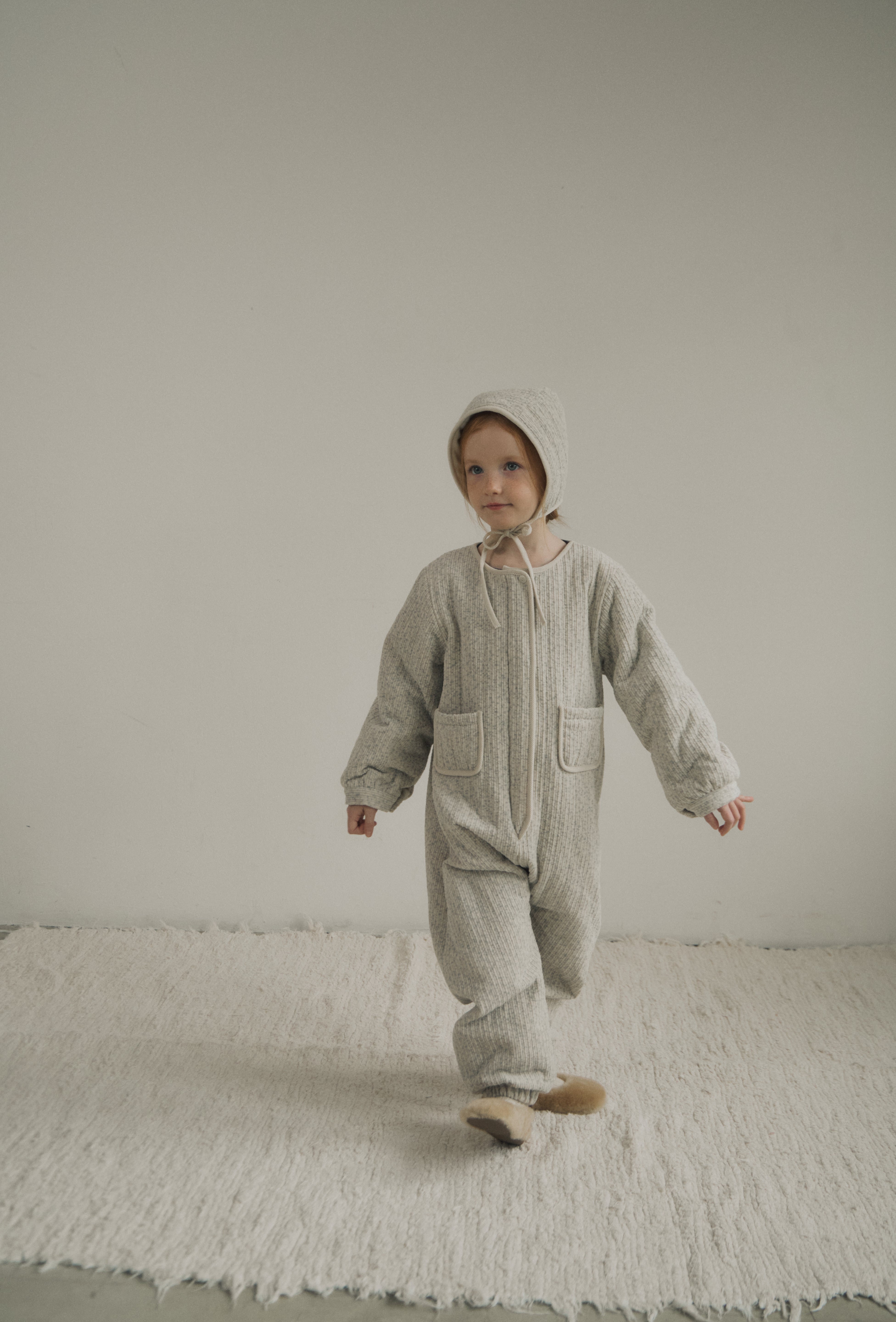 ［inné］Bloom padding suit (misty)