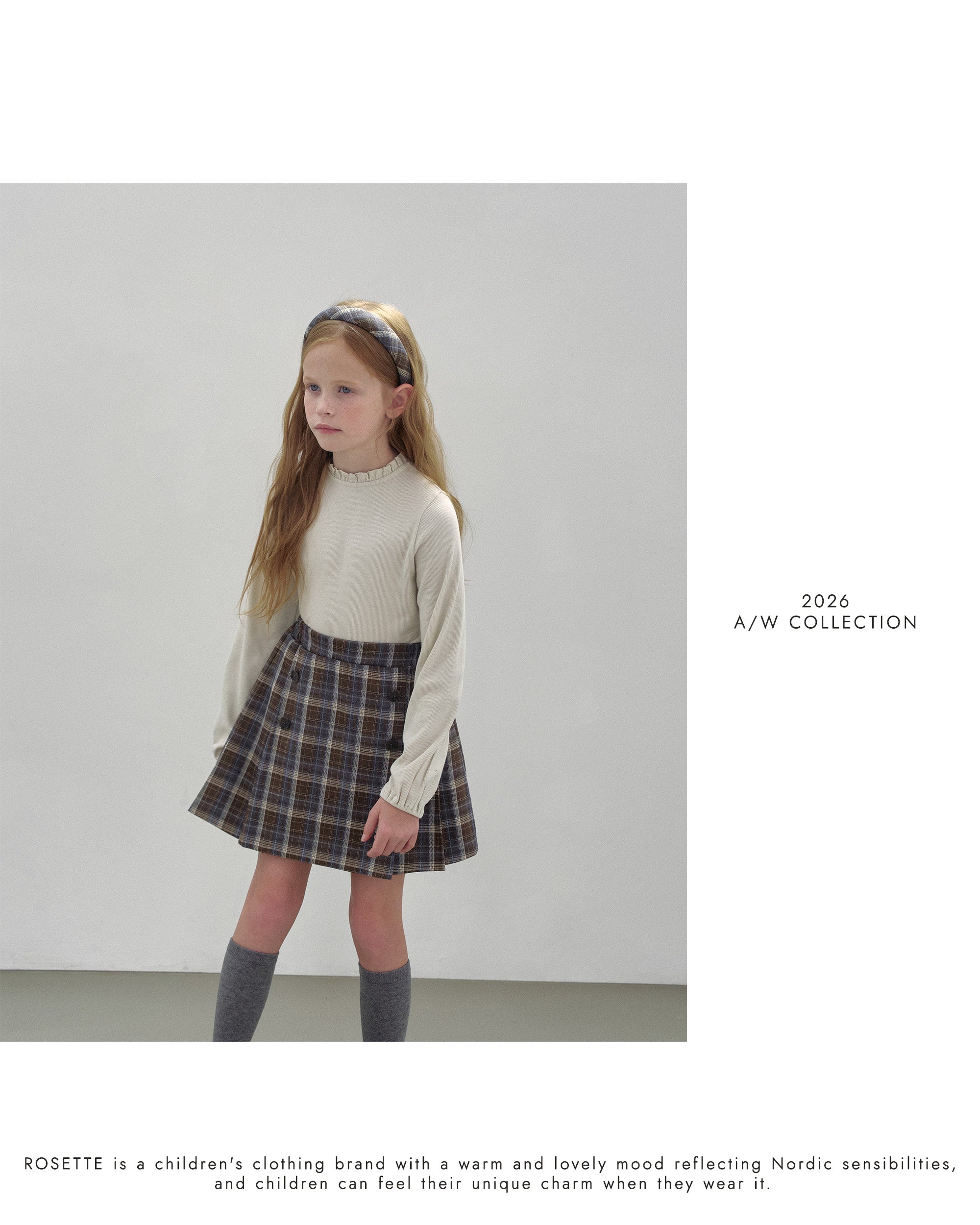 ［ROSETTE］Duel check skirt