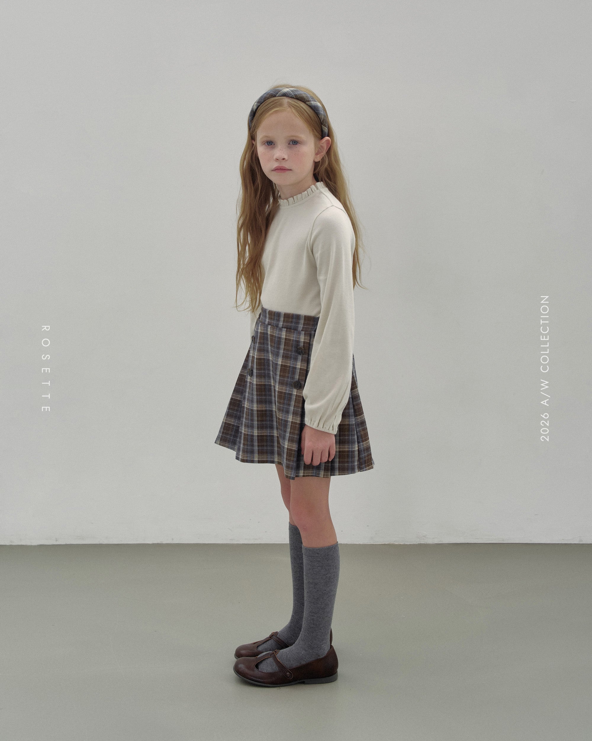 ［ROSETTE］Duel check skirt