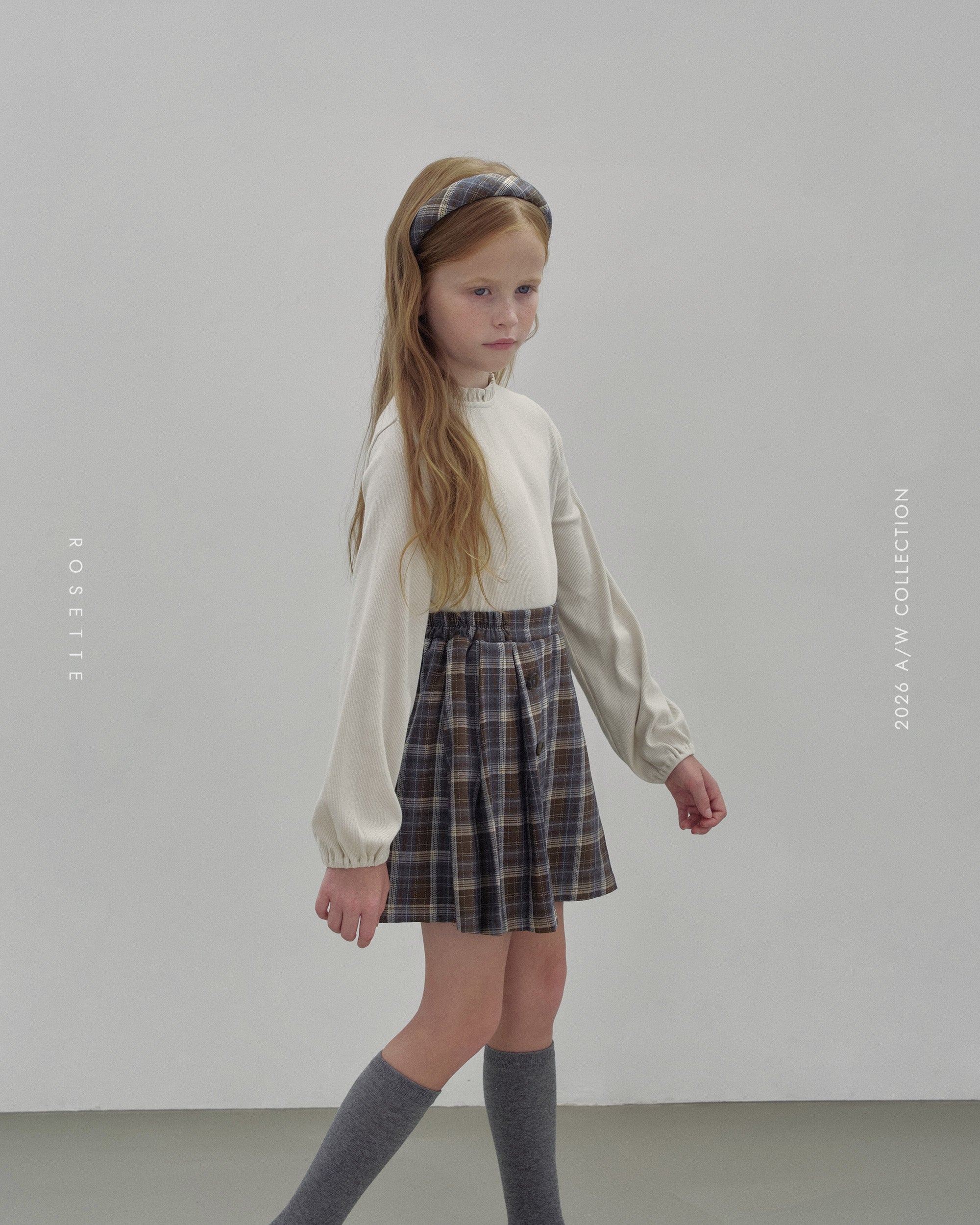 ［ROSETTE］Duel check skirt