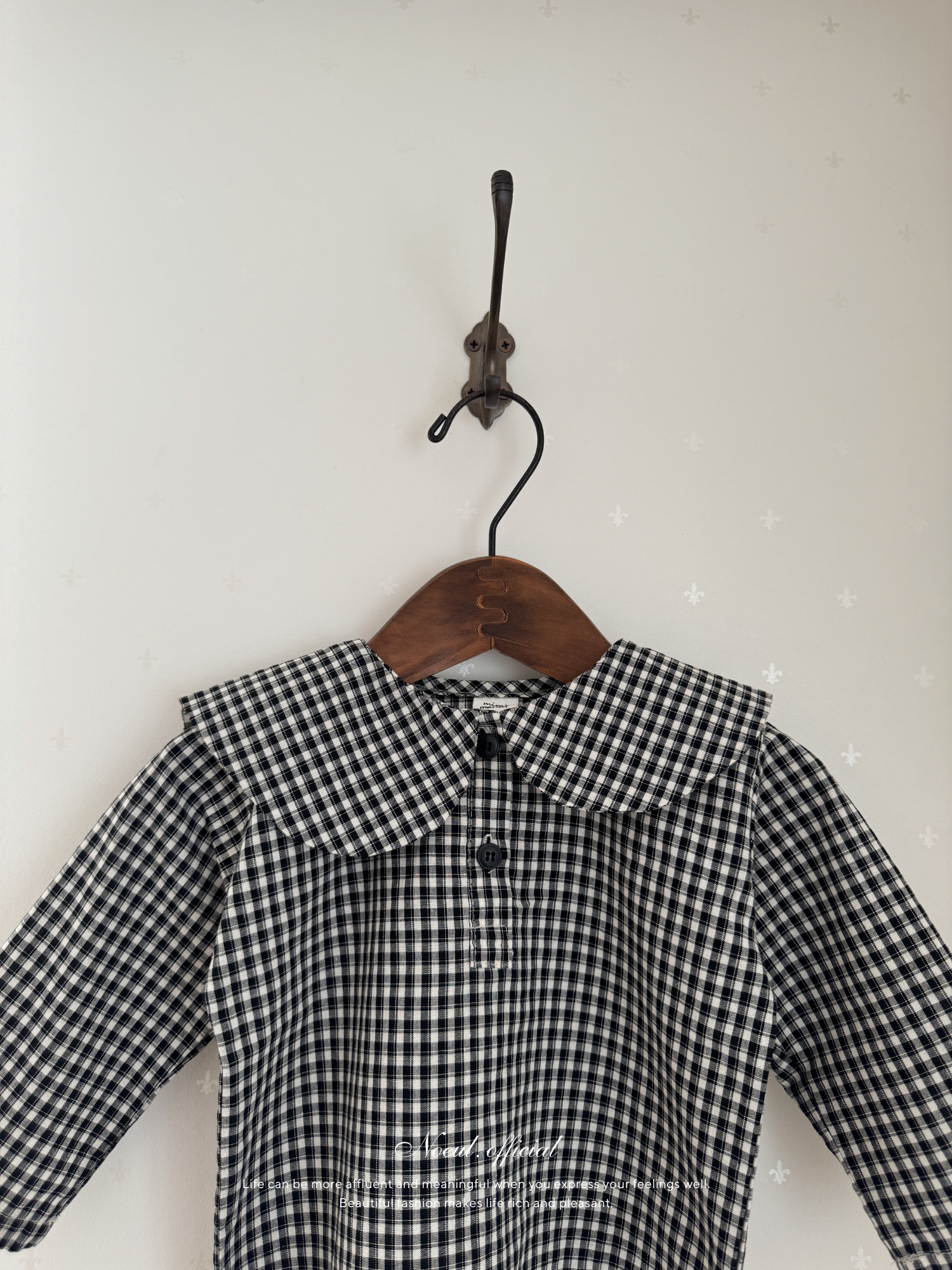 Sunny check sailor blouse