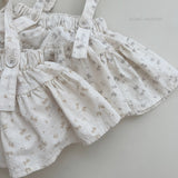 ［mimi market］Leaf suspender skirt