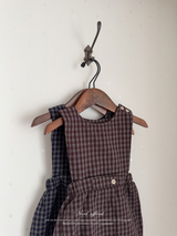 Kuku check suspender suit