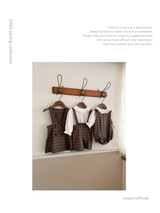 Rommy check suspender pants